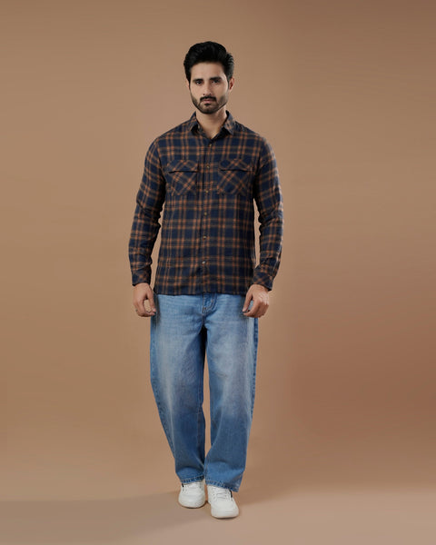 Eminent Men's Casual Flannel Check Shirt