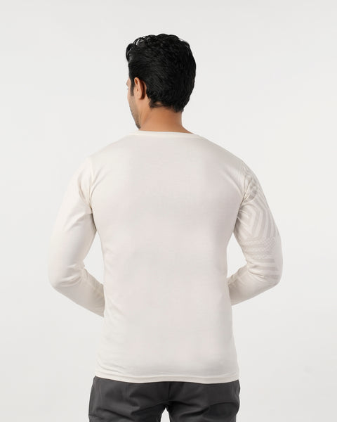 Eminent Men's Round Neck Full Sleeves T-Shirt - Off White