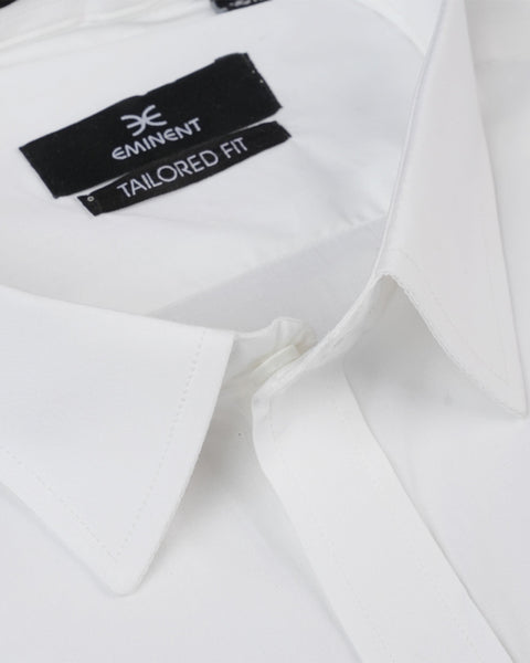 Eminent Men's Formal Plain Shirt - White