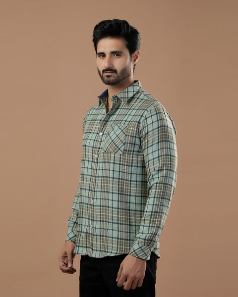 Twill Flannel Check Casual Shirt