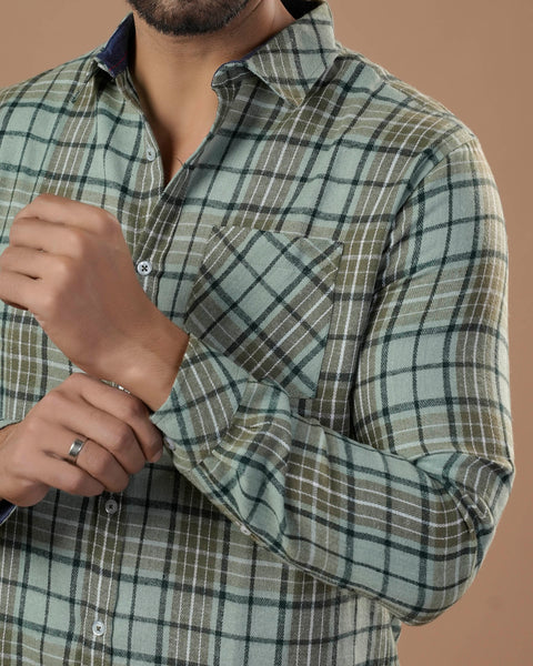 Twill Flannel Check Casual Shirt