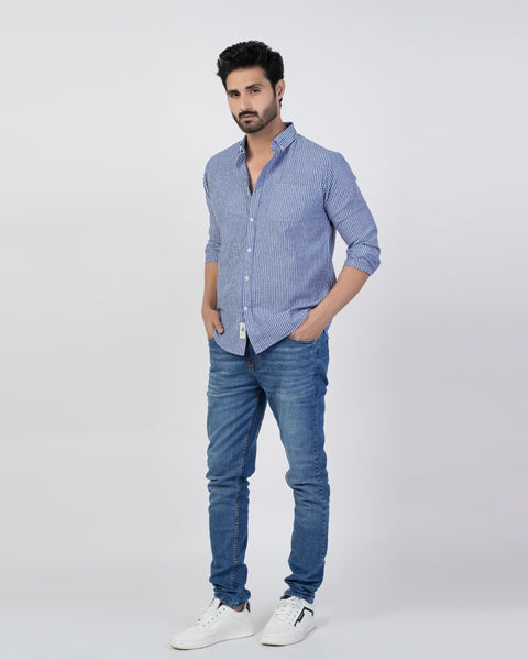 Eminent Men's Casual Full Sleeves Stripe Shirt