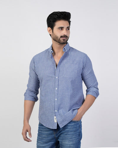 Eminent Men's Casual Full Sleeves Stripe Shirt