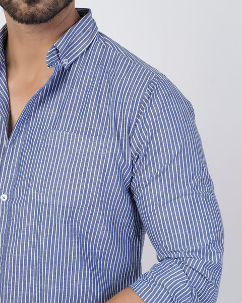 Eminent Men's Casual Full Sleeves Stripe Shirt