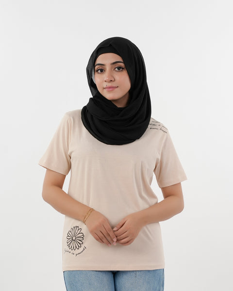 Eminent Women's Half Sleeves Printed T-Shirt - Pink