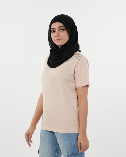 Eminent Women's Half Sleeves Printed T-Shirt - Pink