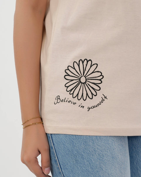 Eminent Women's Half Sleeves Printed T-Shirt - Pink