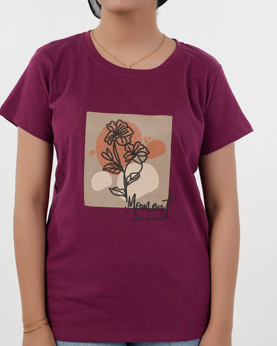 Eminent Women's Half Sleeves T-Shirt - Maroon