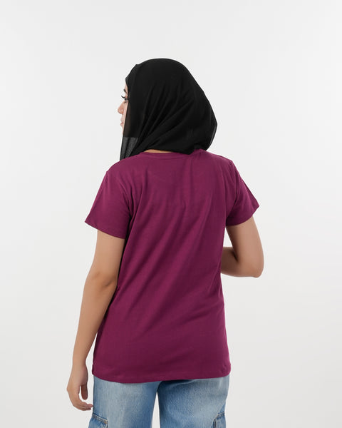 Eminent Women's Half Sleeves T-Shirt - Maroon