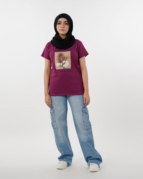 Eminent Women's Half Sleeves T-Shirt - Maroon