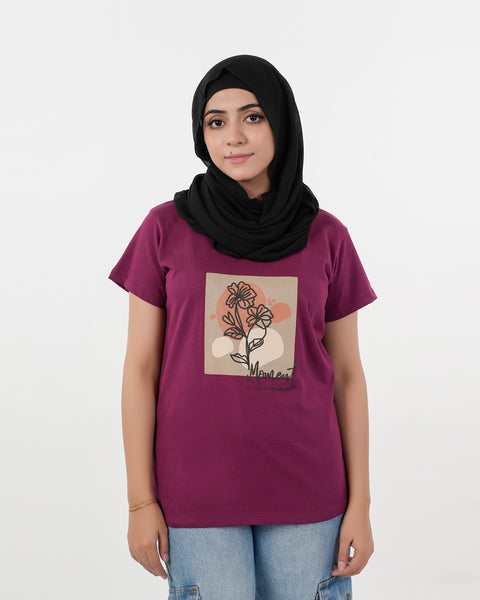 Eminent Women's Half Sleeves T-Shirt - Maroon