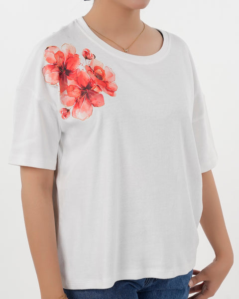 Eminent Women's Half Sleeves T-Shirt - White