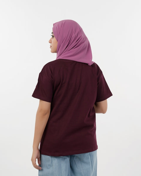 Eminent Women's Half Sleeves T-Shirt - Burgundy