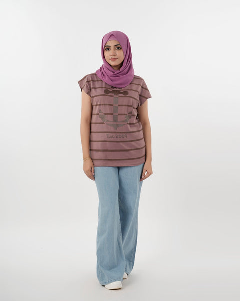 Eminent Women's Half Sleeves T-Shirt - Mauve