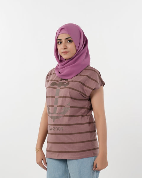 Eminent Women's Half Sleeves T-Shirt - Mauve