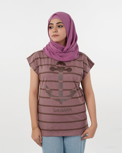Eminent Women's Half Sleeves T-Shirt - Mauve