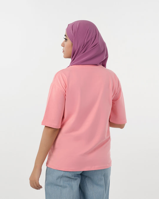 Eminent Women's Half Sleeves Printed T-Shirt - Flamingo