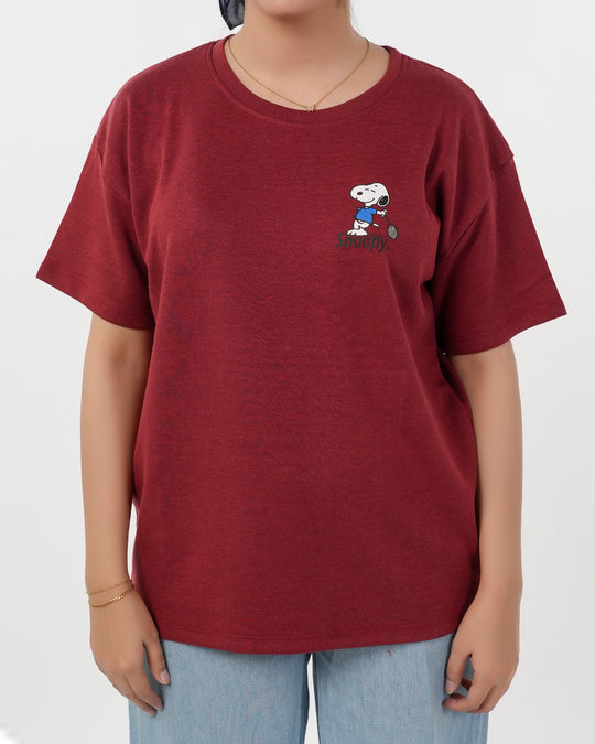 Eminent Women's Half Sleeves T-Shirt - Maroon