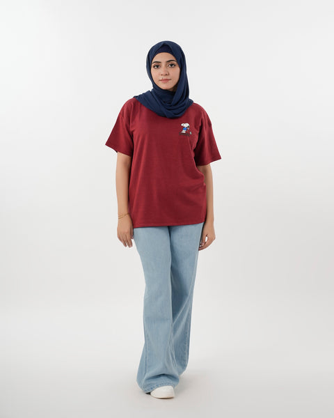 Eminent Women's Half Sleeves T-Shirt - Maroon