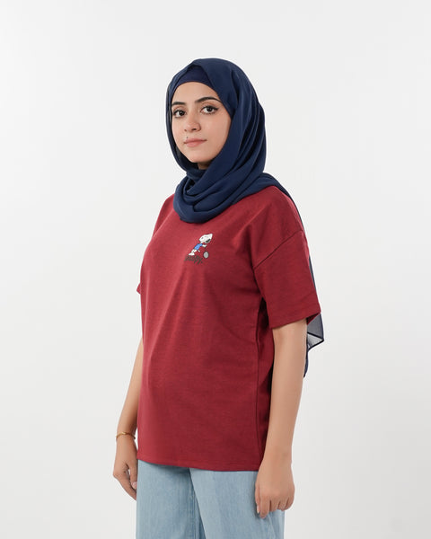 Eminent Women's Half Sleeves T-Shirt - Maroon