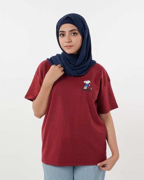 Eminent Women's Half Sleeves T-Shirt - Maroon