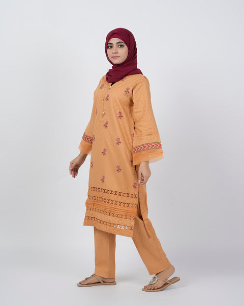 Eminent Women's Embroidered 03 Pcs Shalwar Suits - Brown