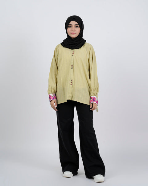 Eminent Women's Embroidered Western Top - Green