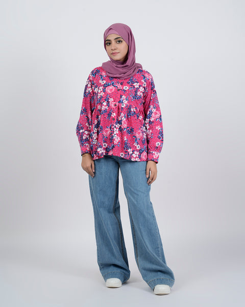 Eminent Women's Western Full Sleeves Top - Pink