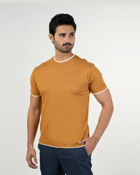 Eminent Men's Half Sleeves Round Neck T-Shirt - Golden Brown, Men's T-Shirts & Polos, Eminent, Chase Value