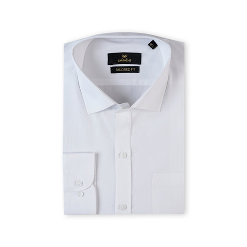 Eminent Men's Formal Plain Shirt - White