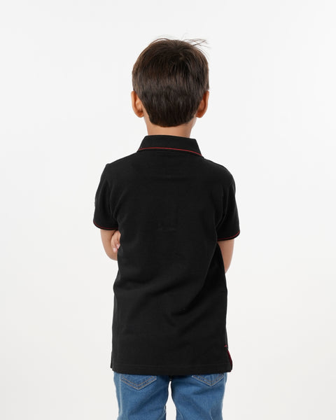 Eminent Boys Half Sleeves Polo T-Shirt - Black