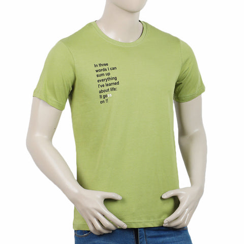 Eminent Men's Round Neck Half Sleeves Printed T-Shirt - Sea Green