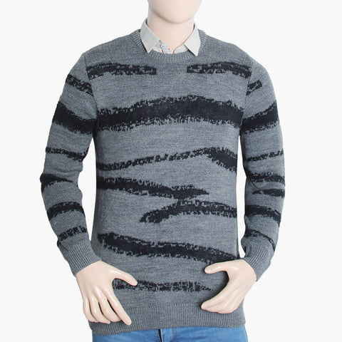Men's Jacquard Sweater - Grey, Men's Sweater & Sweat Shirts, Chase Value, Chase Value