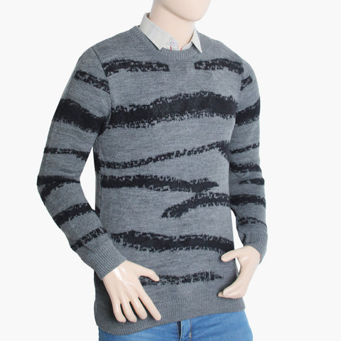 Men's Jacquard Sweater - Grey, Men's Sweater & Sweat Shirts, Chase Value, Chase Value
