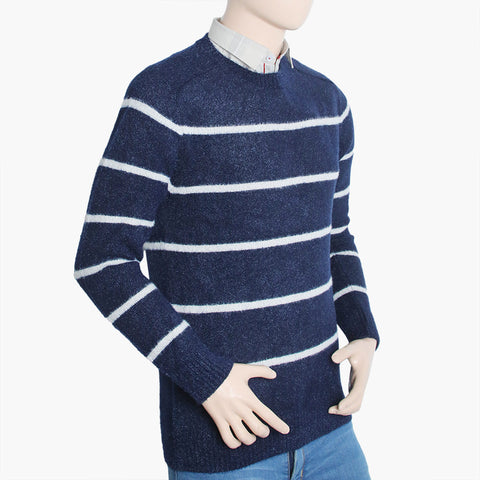 Men's Stripe Sweater - Navy Blue, Men's Sweater & Sweat Shirts, Chase Value, Chase Value