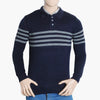 Men's Polo Stripe Sweater - Navy Blue, Men's Sweater & Sweat Shirts, Chase Value, Chase Value