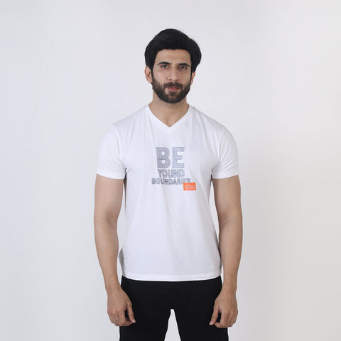 Eminent Men's Half Sleeves Printed T-Shirt - White, Men's T-Shirts & Polos, Eminent, Chase Value