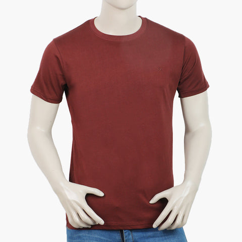 Eminent Men's Round Neck Half Sleeves T-Shirt - Salmon Red