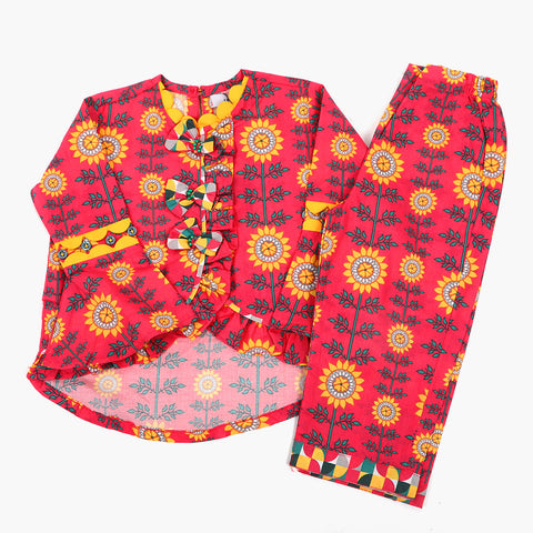Eminent Girls Printed Stitched Shalwar Suit - Dark Pink, Girls Shalwar Kameez, Eminent, Chase Value
