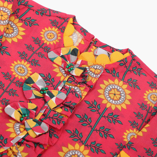 Eminent Girls Printed Stitched Shalwar Suit - Dark Pink, Girls Shalwar Kameez, Eminent, Chase Value