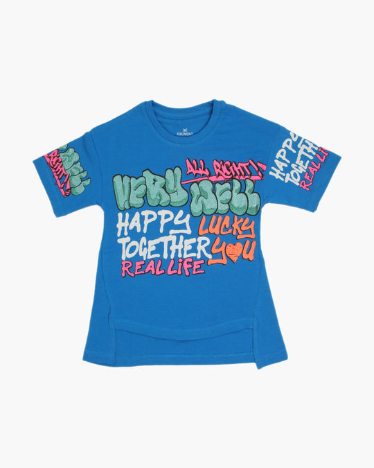 Eminent Girls Half Sleeves T-Shirt - Blue, Girls T-Shirts, Eminent, Chase Value