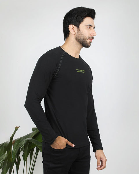 Eminent Men's Round Neck Full Sleeves T-Shirt - Black, Men's T-Shirts & Polos, Eminent, Chase Value
