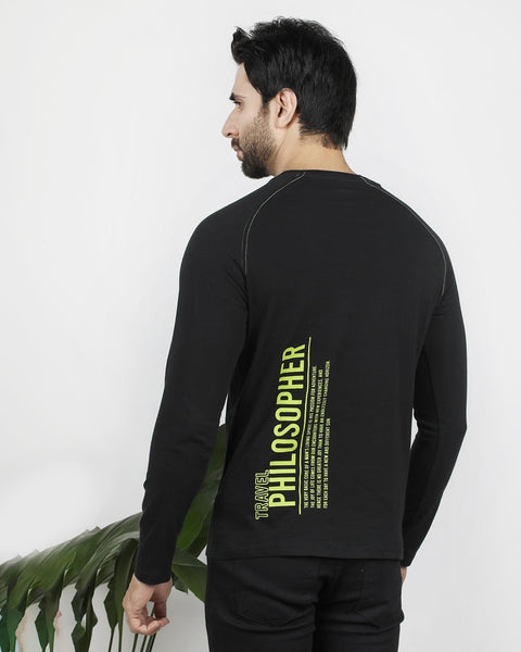 Eminent Men's Round Neck Full Sleeves T-Shirt - Black, Men's T-Shirts & Polos, Eminent, Chase Value