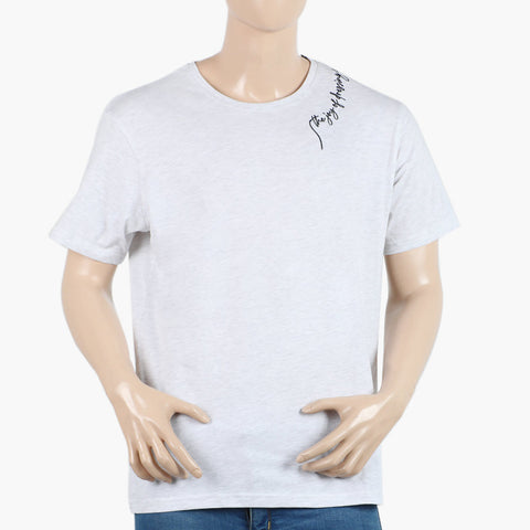 Eminent Men's Round Neck Half Sleeves Printed T-Shirt - Oatmeal, Men's T-Shirts & Polos, Eminent, Chase Value