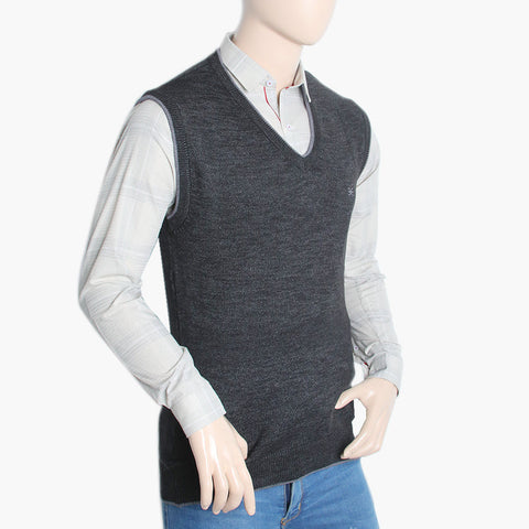 Men's Sleevesless Fancy Sweater - Charcoal, Men's Sweater & Sweat Shirts, Chase Value, Chase Value