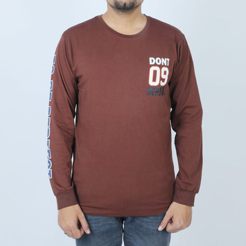 Eminent Men's Full Sleeves T-Shirt - Brown, Men's T-Shirts & Polos, Eminent, Chase Value