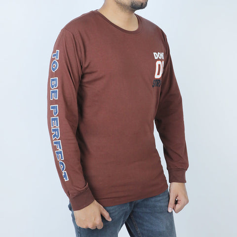 Eminent Men's Full Sleeves T-Shirt - Brown, Men's T-Shirts & Polos, Eminent, Chase Value