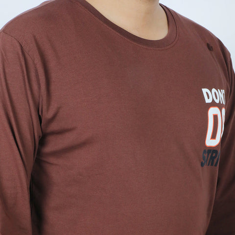 Eminent Men's Full Sleeves T-Shirt - Brown, Men's T-Shirts & Polos, Eminent, Chase Value
