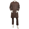 Eminent Men's Embroidered Kurta Pajama Suit - Chocolate