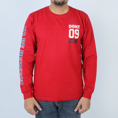 Eminent Men's Full Sleeves T-Shirt - Red, Men's T-Shirts & Polos, Eminent, Chase Value